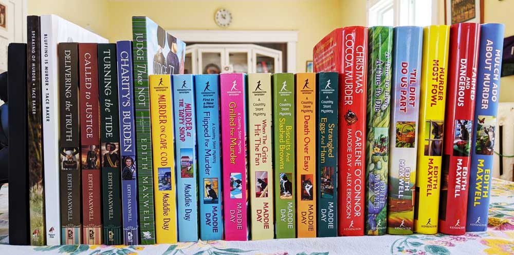 shelfie2020-hompage-opt Edith Maxwell and Maddie Day shelf of published books
